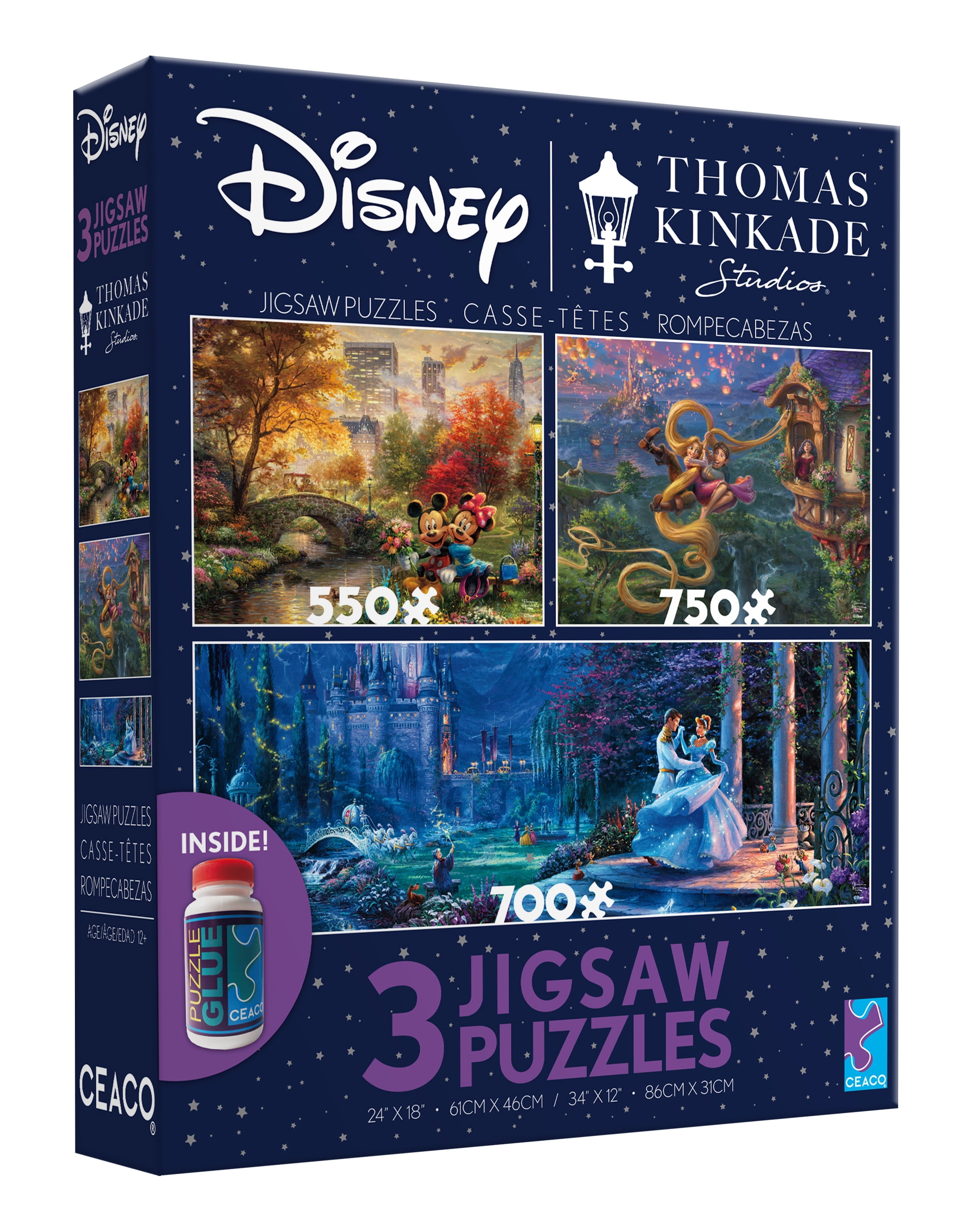 Ceaco 3-in-1 Thomas Kinkade Disney Jigsaw Puzzle Set 350501