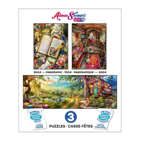 Ceaco 3 in 1 Multipack Aimee Stewart 1500 Piece Interlocking Jigsaw Puzzle for Adults Ages 14+
