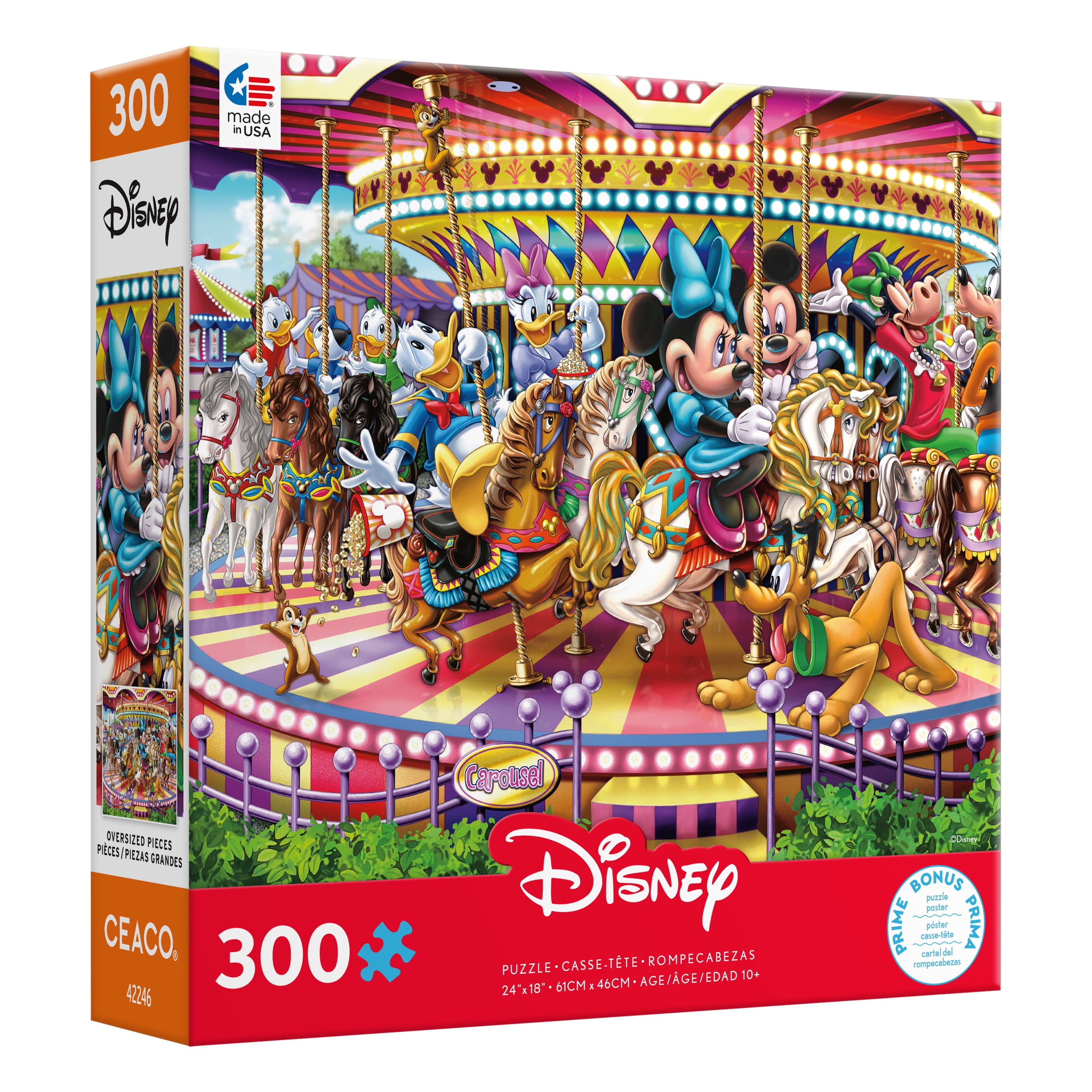 Puzzle forme 300 pièces en bois : Mickey et Minnie - Ravensburger