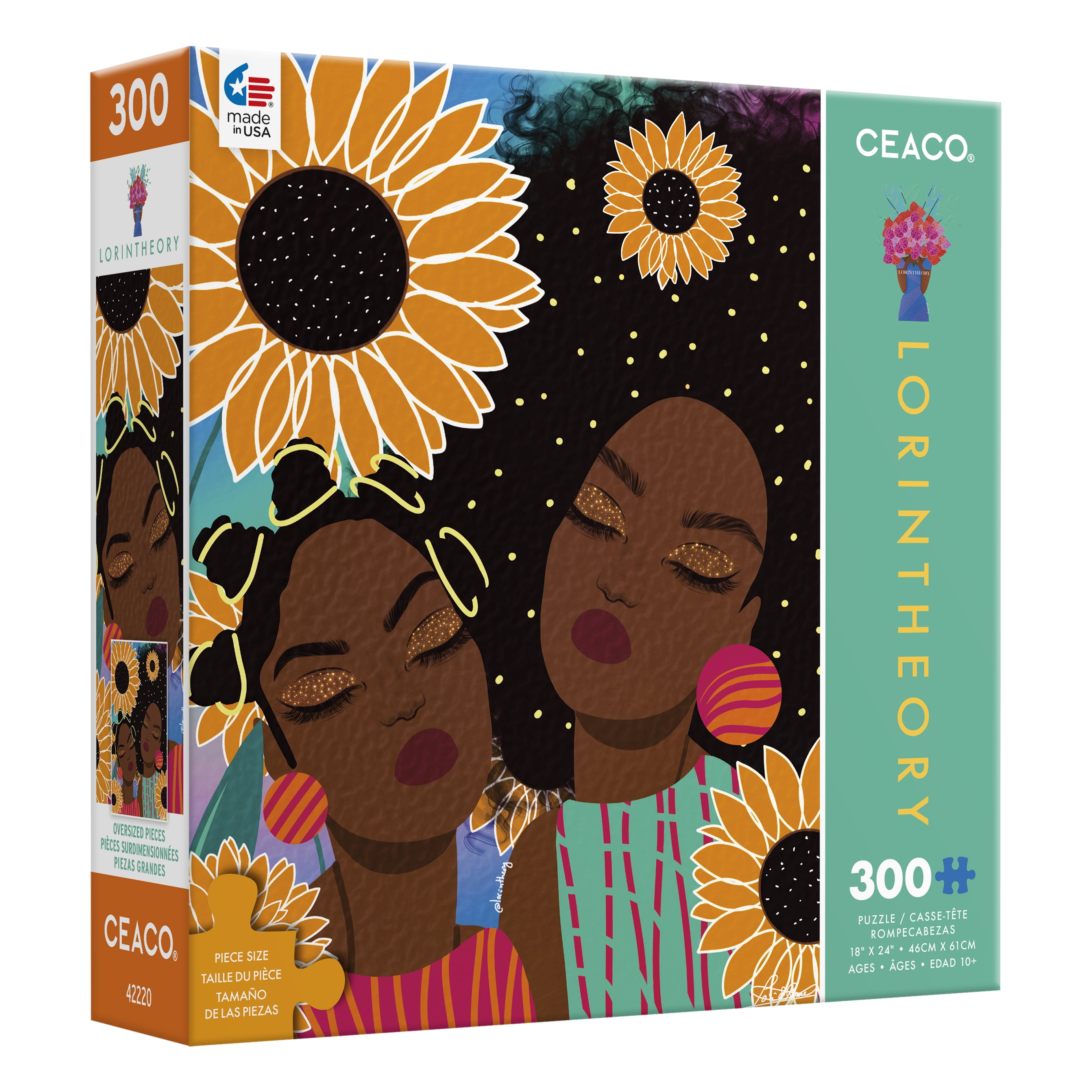 Ceaco 300-Piece Lorintheory Sunflowers Interlocking Jigsaw Puzzle