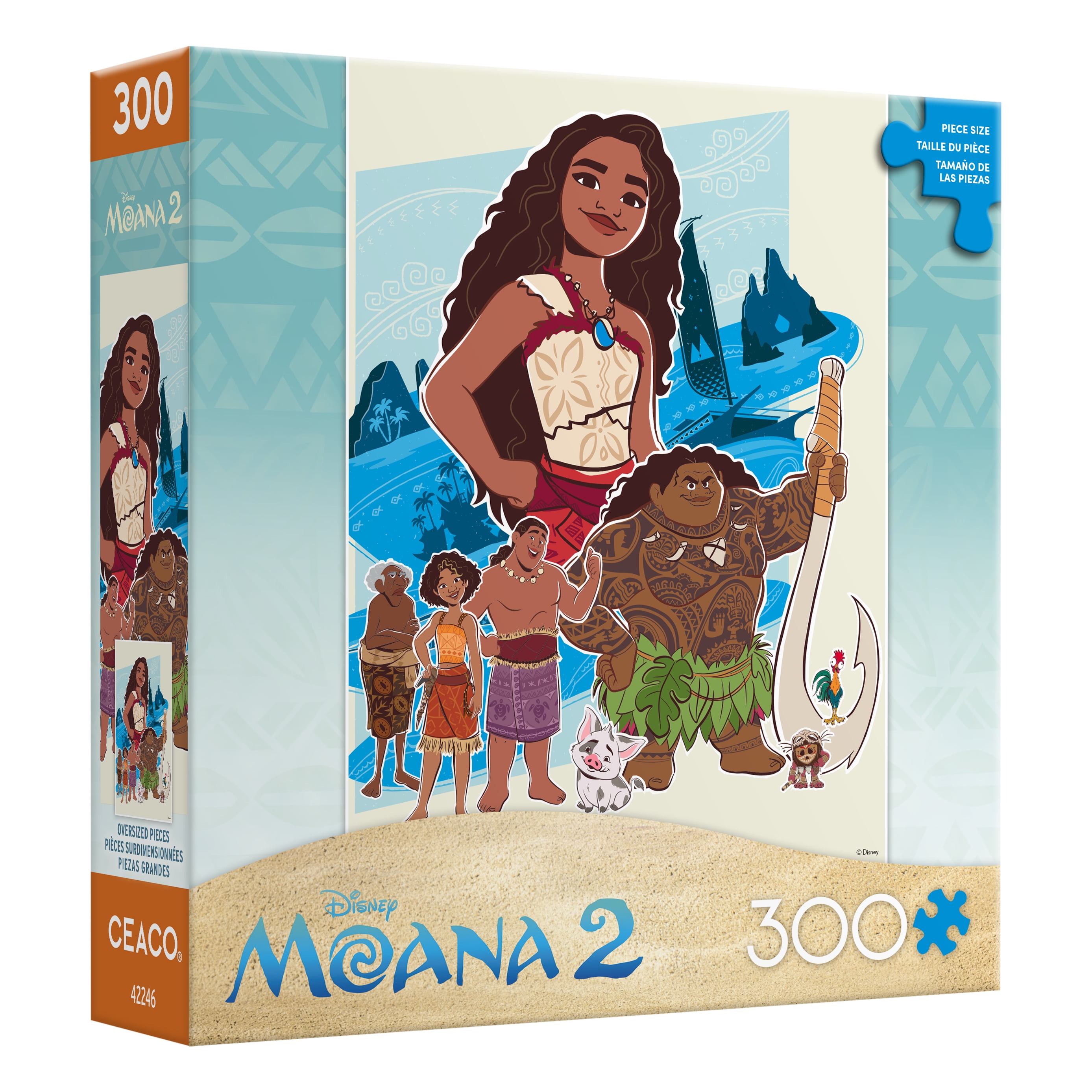 Ceaco Disney Moana 2 Ocean Illustration 300-Piece Interlocking Jigsaw Puzzle for Children Ages 14+