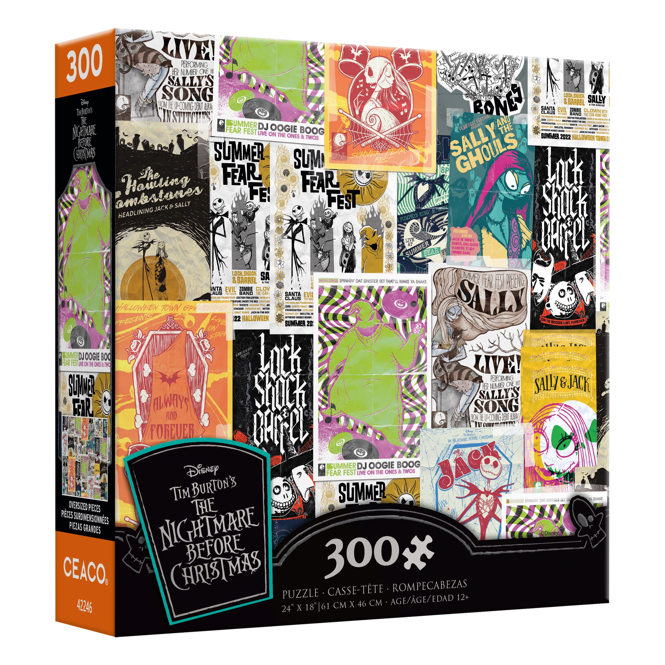 Ceaco 300 Piece Nightmare Before Christmas Poster Collage Interlocking Jigsaw Puzzle