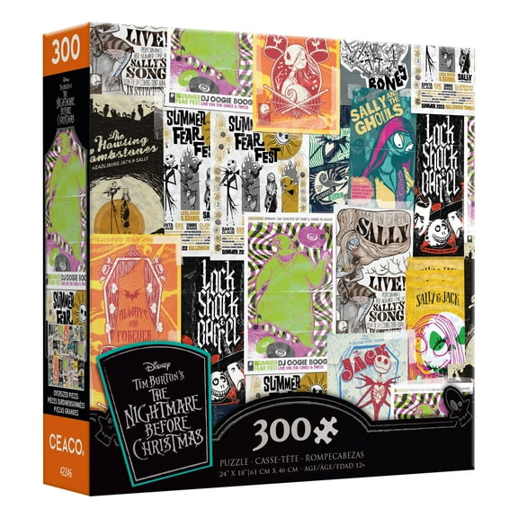 Ceaco 300 Piece Nightmare Before Christmas Poster Collage Interlocking Jigsaw Puzzle