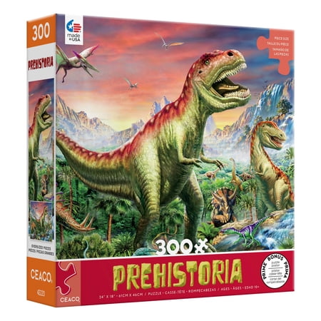 Ceaco 300-Piece Prehistoria Jurassic Forest Interlocking Jigsaw Puzzle