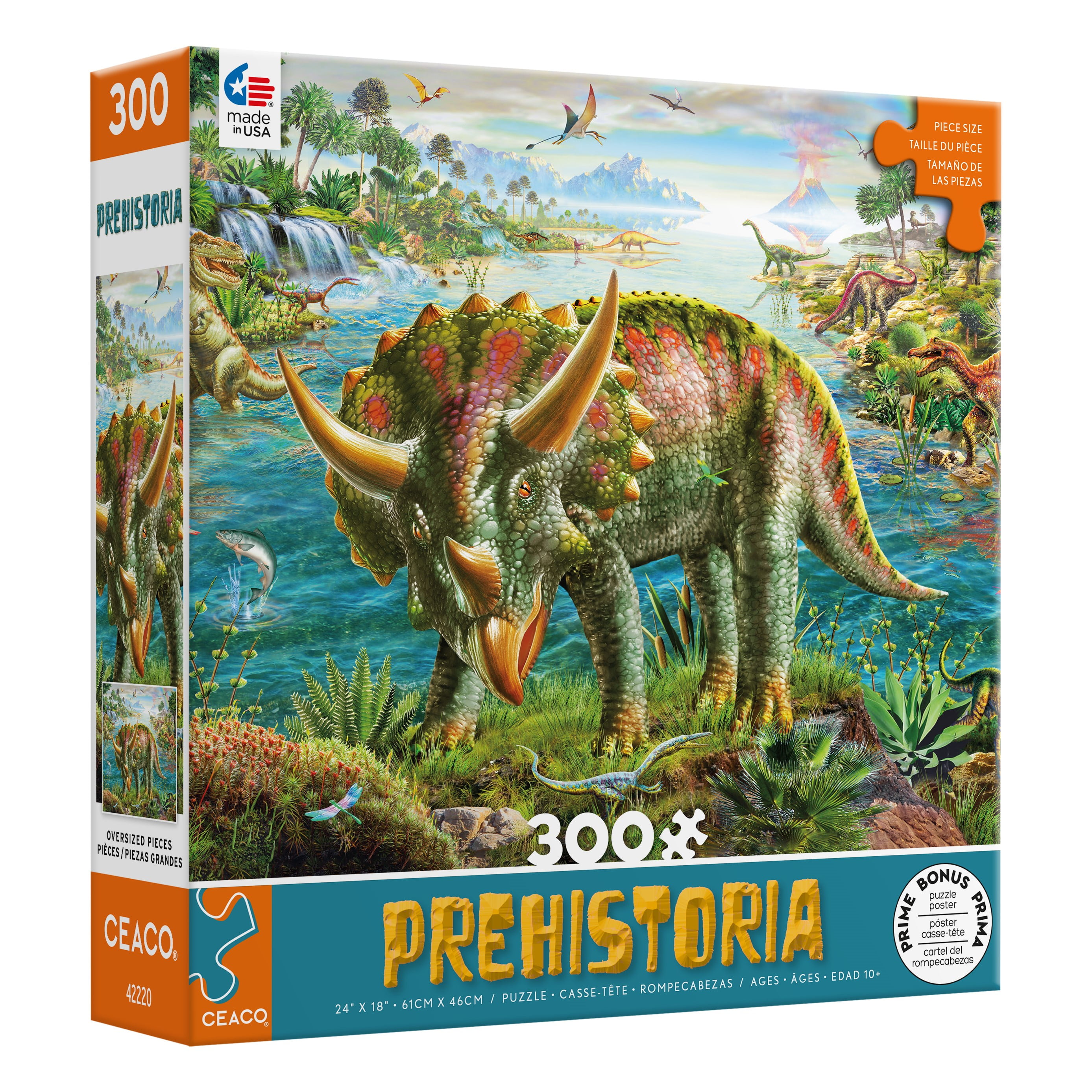Ceaco - Prehistoria - Triceratops - 300 Piece Interlocking Jigsaw Puzzle