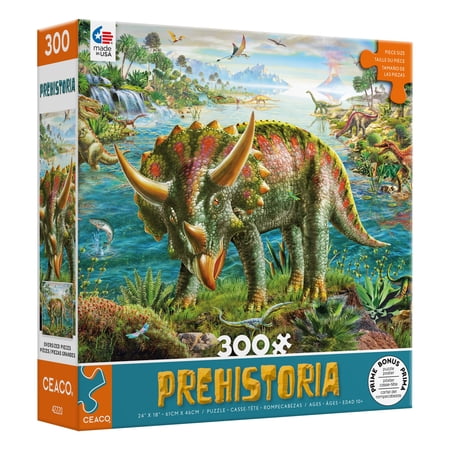 Ceaco - Prehistoria - Triceratops - 300 Piece Interlocking Jigsaw Puzzle