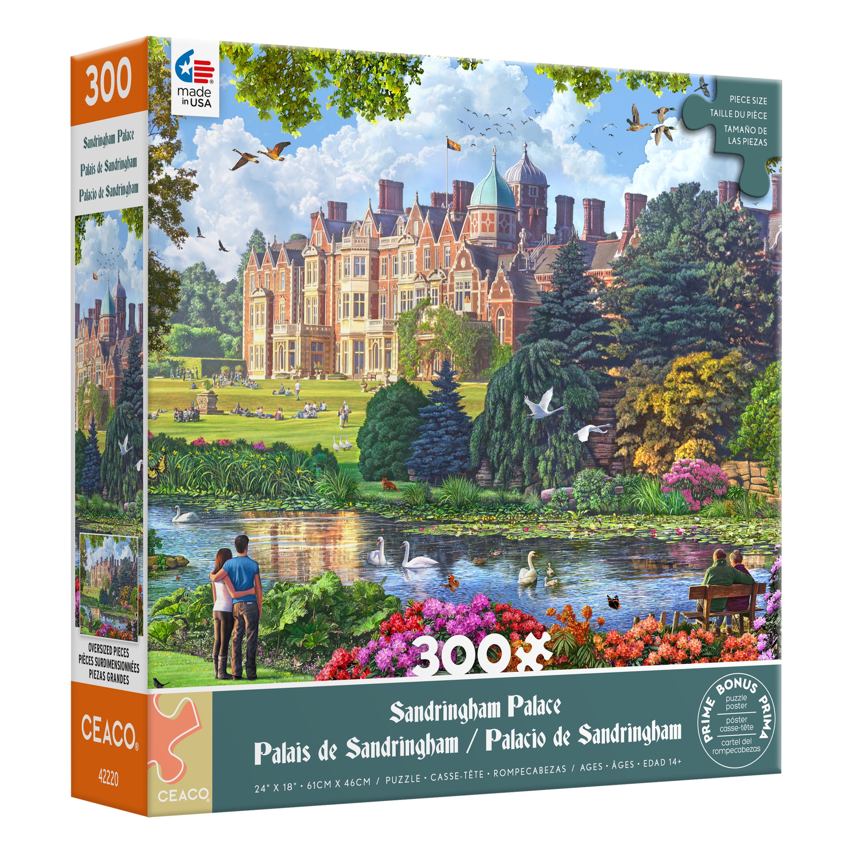 Ceaco Steve Crisp Sandringham Palace 300-Piece Interlocking Jigsaw Puzzle for Children Ages 14+