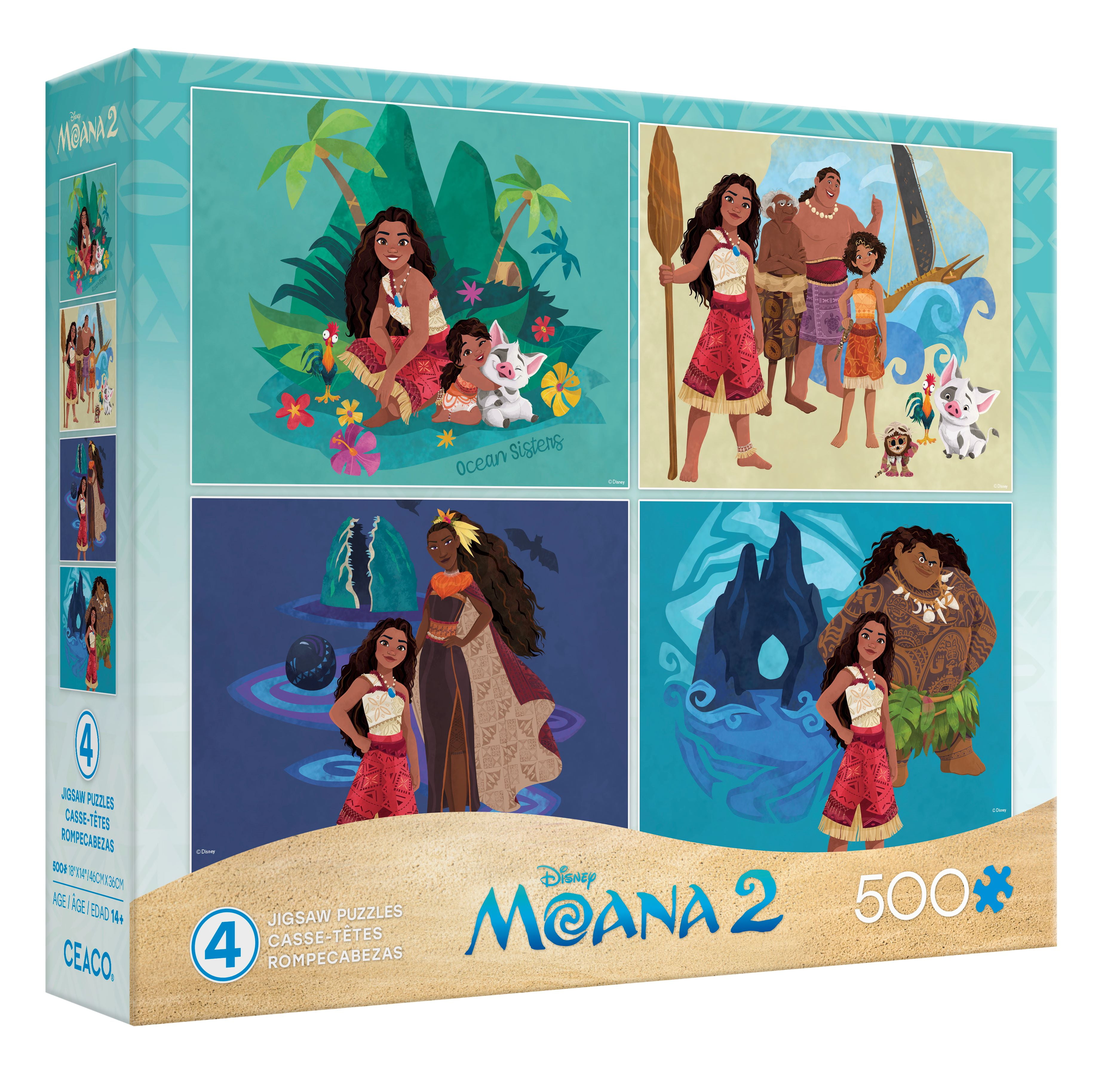 Ceaco 4 In 1 Multipack Disney Moana 2 Interlocking Jigsaw Puzzle
