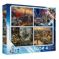 thumbnail image 1 of Ceaco 4 in 1 Thomas Kinkade Disney DC Comics Multipack Interlocking Jigsaw Puzzle, 1 of 1