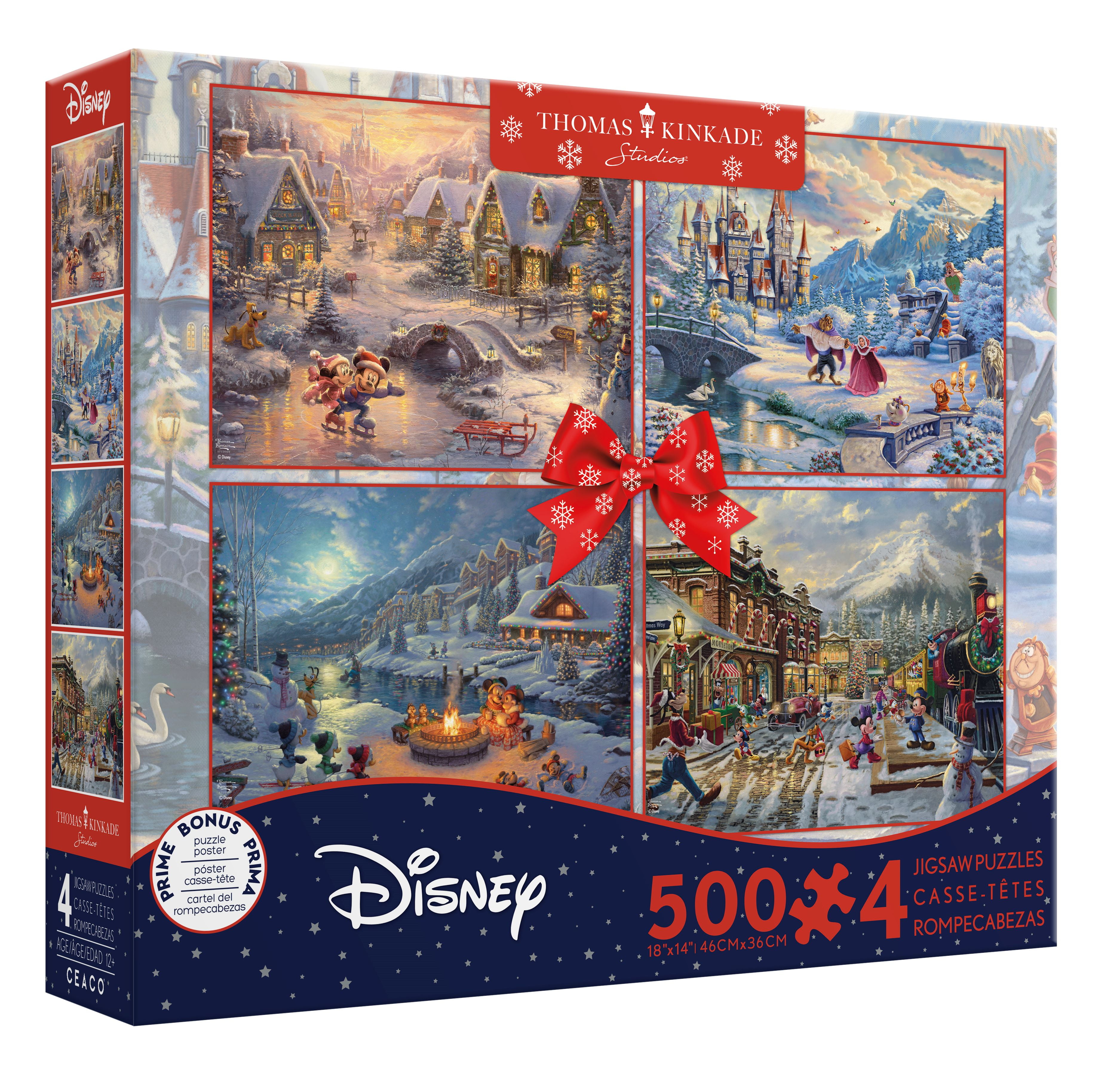 Ceaco 4 in 1 Thomas Kinkade Holiday Collection Multipack Interlocking Jigsaw Puzzles