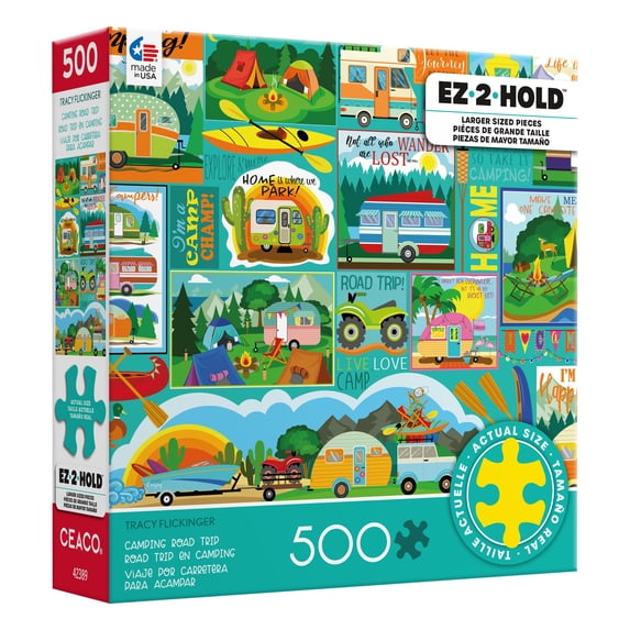 Ceaco 500 Piece Camping Road Trip (Tracy Flickinger) Oversized Interlocking Jigsaw Puzzle