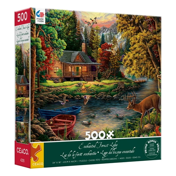Ceaco 500 Piece Enchanted Forest Lake Interlocking Jigsaw Puzzle