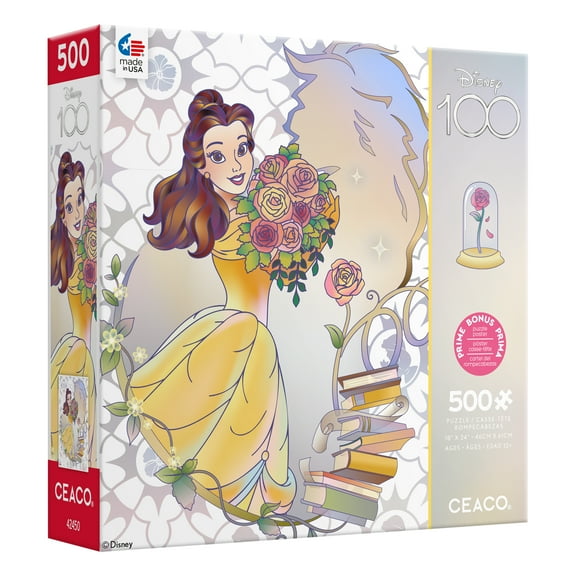 Ceaco 500 Piece Foil Disney D100 Platinum Princess Belle Interlocking Jigsaw Puzzle