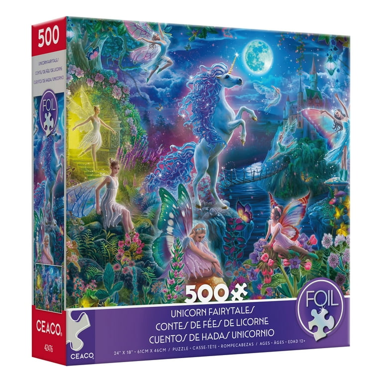 Ceaco 500 Piece Foil Unicorn Fairytales Interlocking Jigsaw