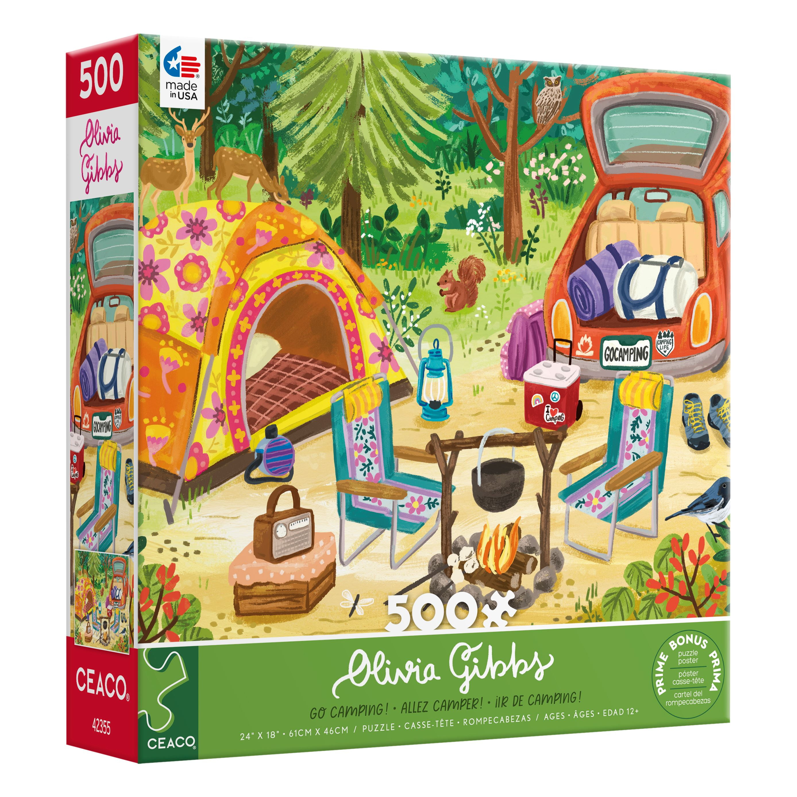 Ceaco 500 Piece Go Camping! (Olivia Gibbs) Interlocking Jigsaw