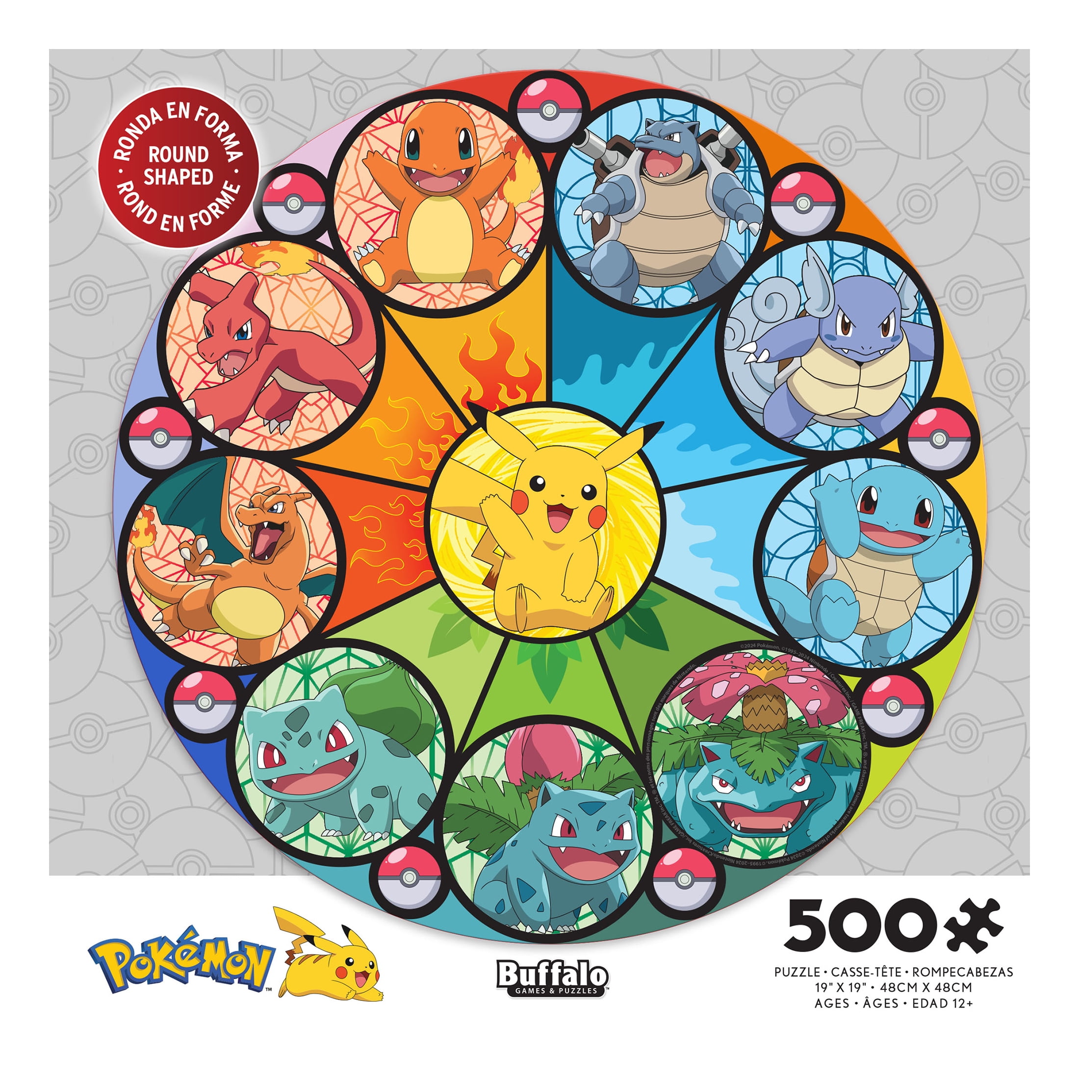 Ceaco 500 Piece Pokémon Kanto Starter Collection Interlocking Jigsaw Puzzle