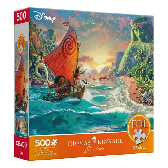 Ceaco 500Piece Foil Thomas Kinkade Disney Moana Interlocking Jigsaw Puzzle