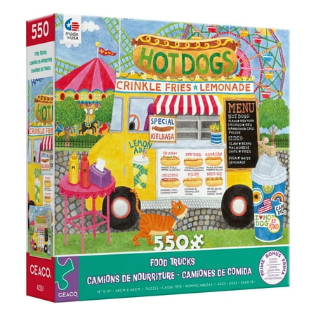 Ceaco 550-Piece Food Trucks Hot Dog Truck Interlocking Jigsaw Puzzle