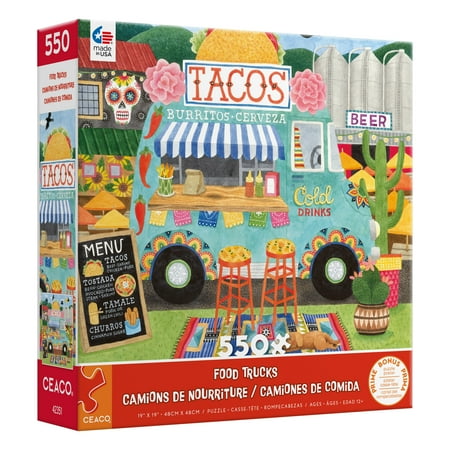 Ceaco 550-Piece Food Trucks Taco Truck Interlocking Jigsaw Puzzle
