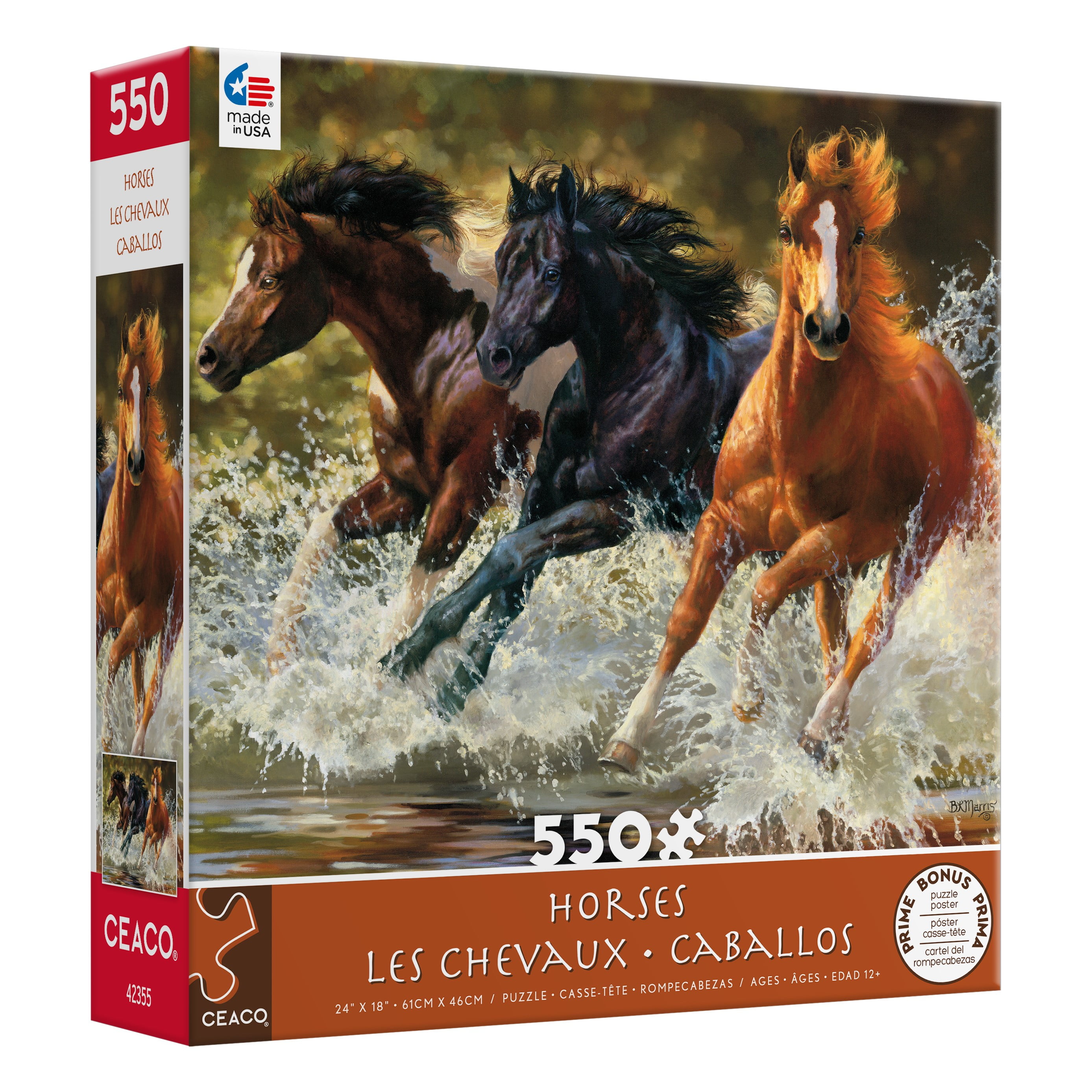 Ceaco 550-Piece Horses Splash Interlocking Jigsaw Puzzle