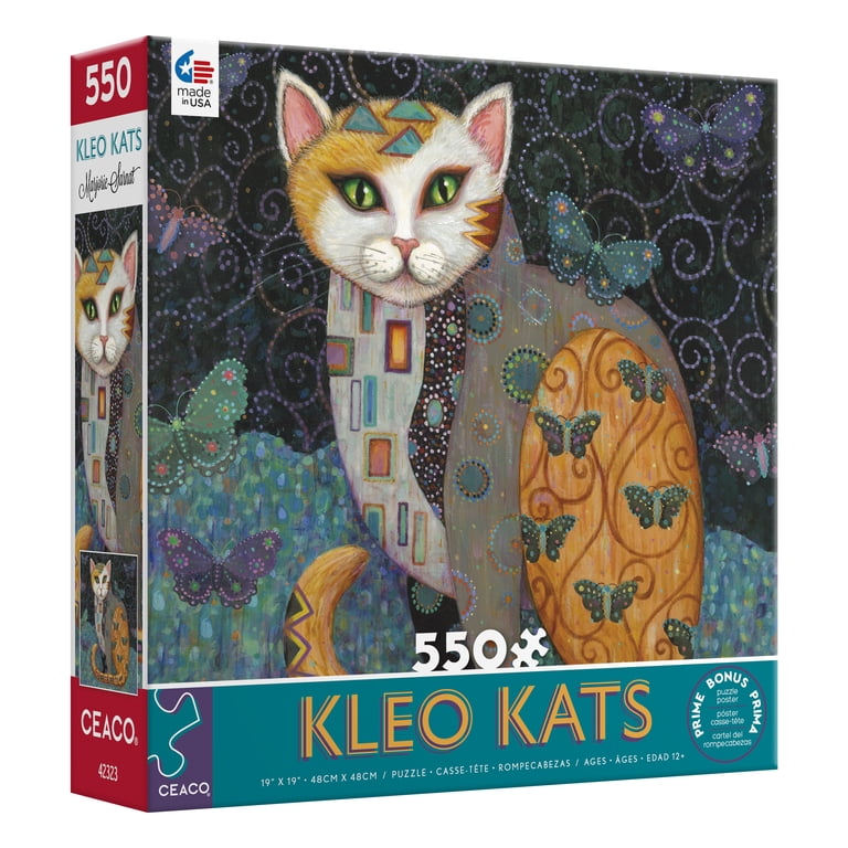 Ceaco 550-Piece Kleo Kats Flutter Interlocking Jigsaw Puzzle