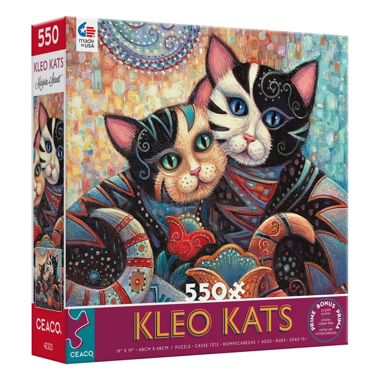 Ceaco 550-Piece Kleo Kats Kindred Spirits Interlocking Jigsaw