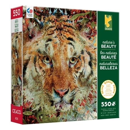 Ceaco 550-Piece Nature's Beauty Tiger Interlocking Jigsaw Puzzle
