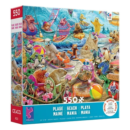 Ceaco 550-Piece Story Mania Beach Mania Interlocking Jigsaw Puzzle
