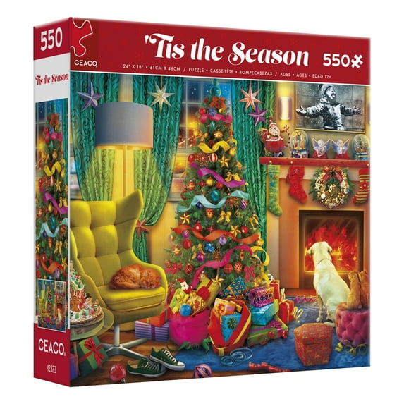 Ceaco 550-Piece 'Tis the Season Cozy Christmas Interlocking Jigsaw Puzzle