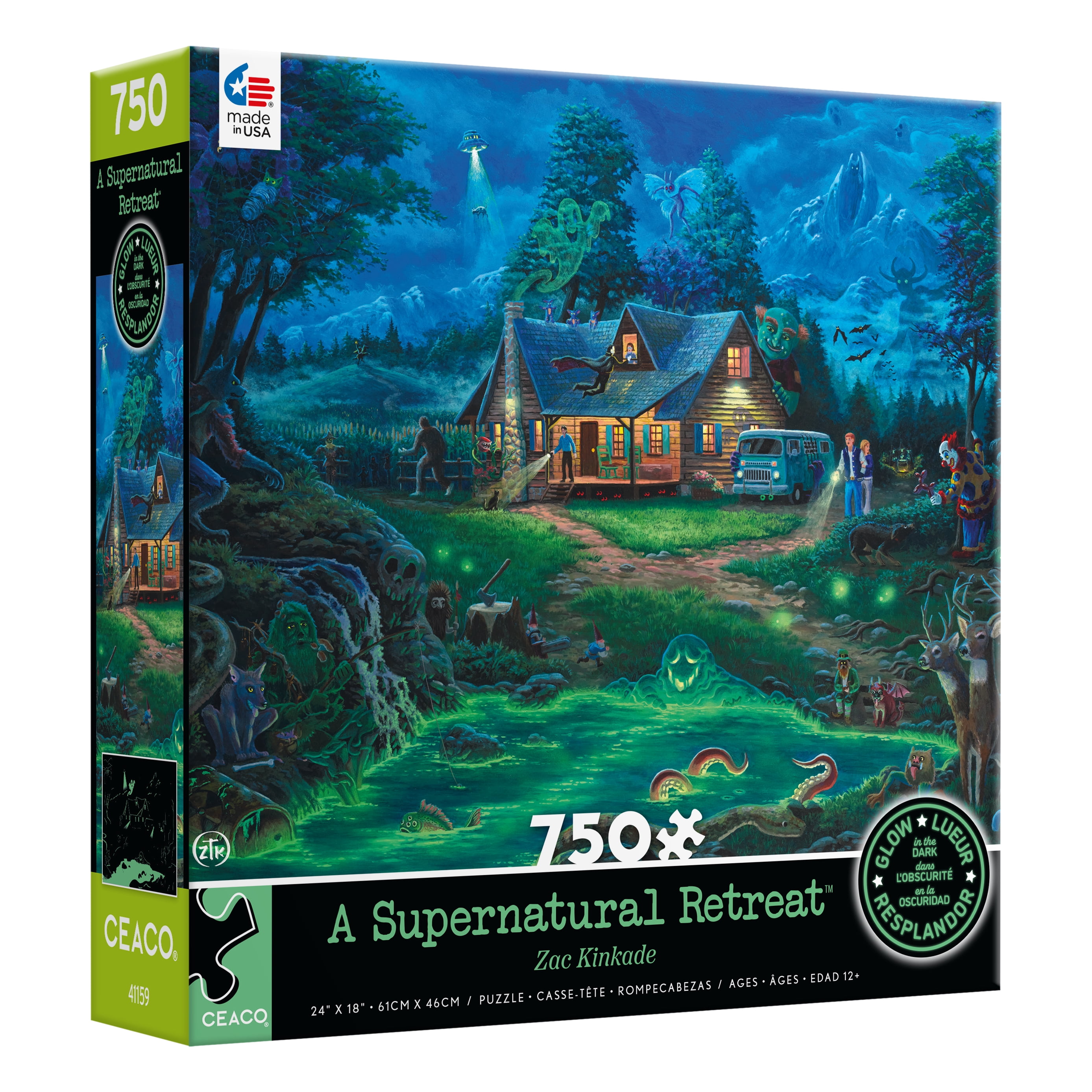 【中古】「未使用品」Challenge Price 498 リバーシ Ceaco 750 Piece A Supernatural Retreat Glow Interlocking Jigsaw