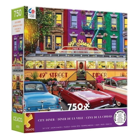 Ceaco 750 Piece City Diner (Gary Walton) Interlocking Jigsaw Puzzle