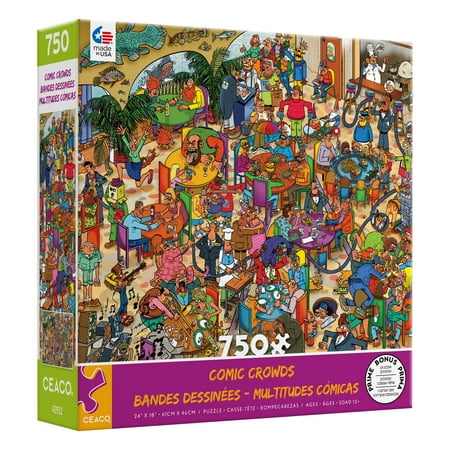 Ceaco 750-Piece Comic Crowds Restaurant Scene Interlocking Jigsaw Puzzle