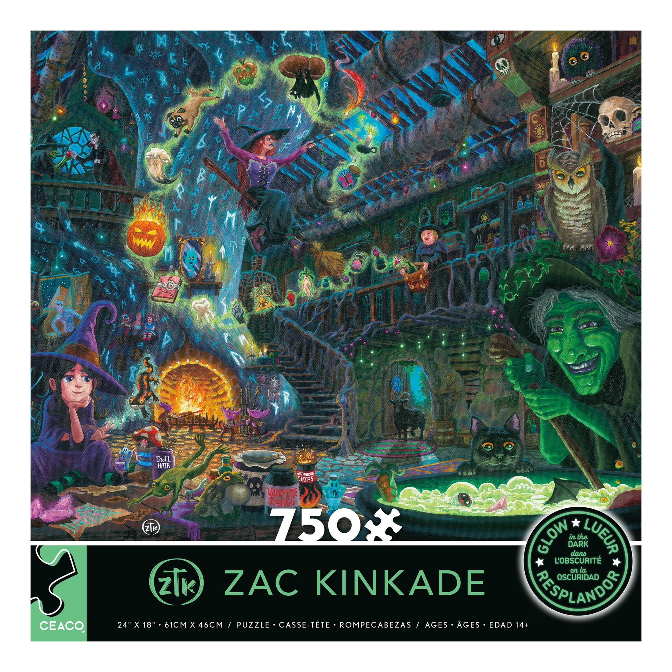 Ceaco 750 Piece Coven Cottage Glow, Zac Kinkade Interlocking