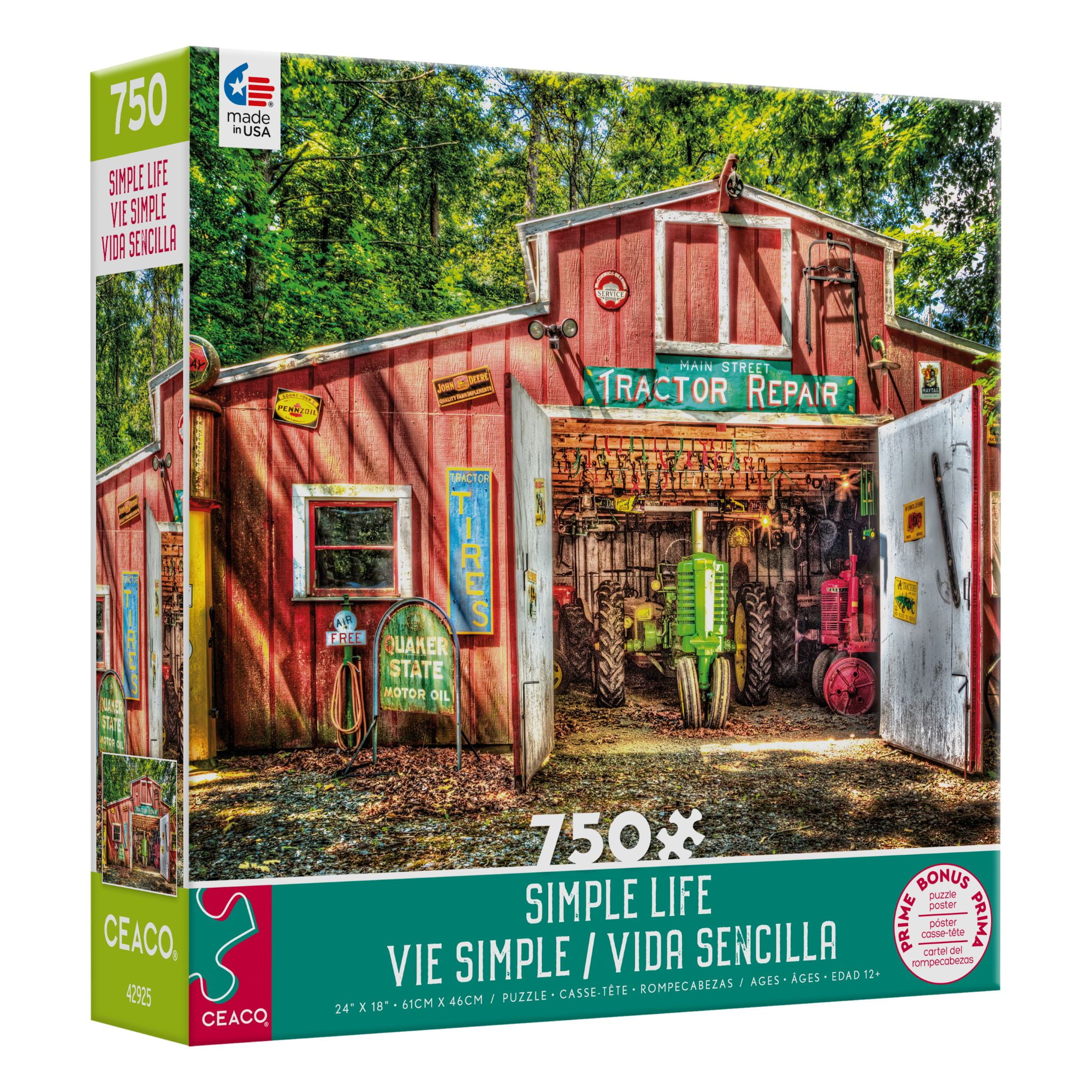 Ceaco 750-Piece Simple Life Tractor Repair Interlocking Jigsaw Puzzle