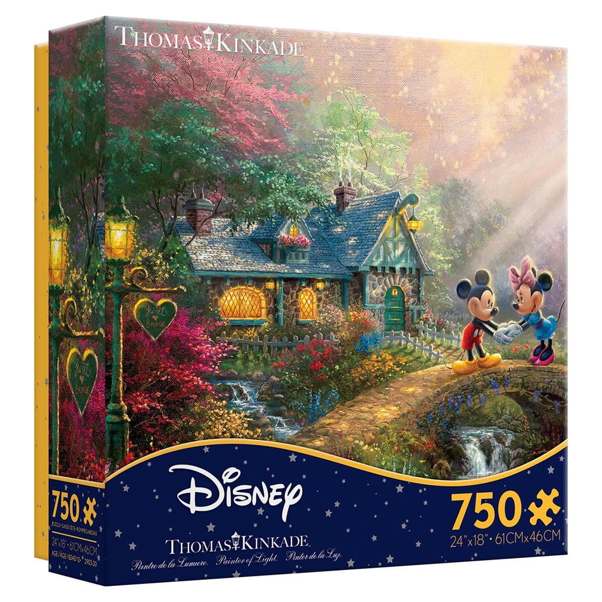 Ceaco 750-Piece Thomas Kinkade Disney Collection Mickey & Minnie Sweetheart  Bridge Interlocking Jigsaw Puzzle