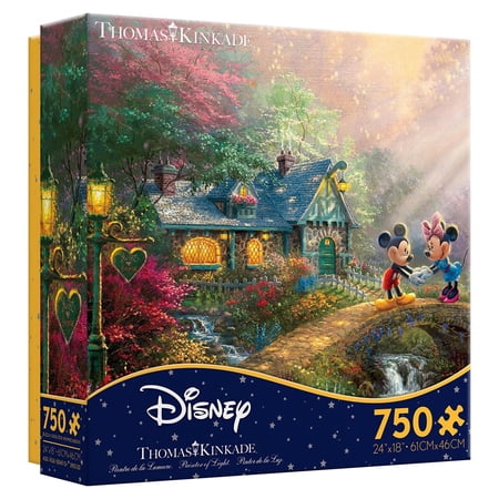 Ceaco - Thomas Kinkade - The Disney Collection - Mickey/Minnie Sweetheart Bridge - 750 Piece Jigsaw Puzzle