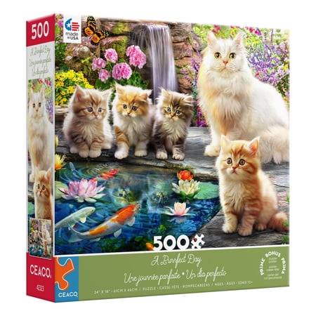 Ceaco A Purrfect Day (Angelo Bonito) 500 Piece Interlocking Jigsaw Puzzle