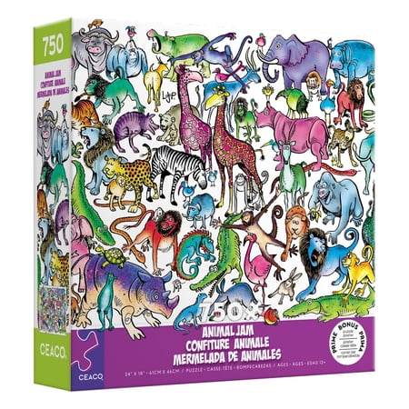 Ceaco - Animal Jam - Zoo Time - 750 Piece Interlocking Jigsaw Puzzle