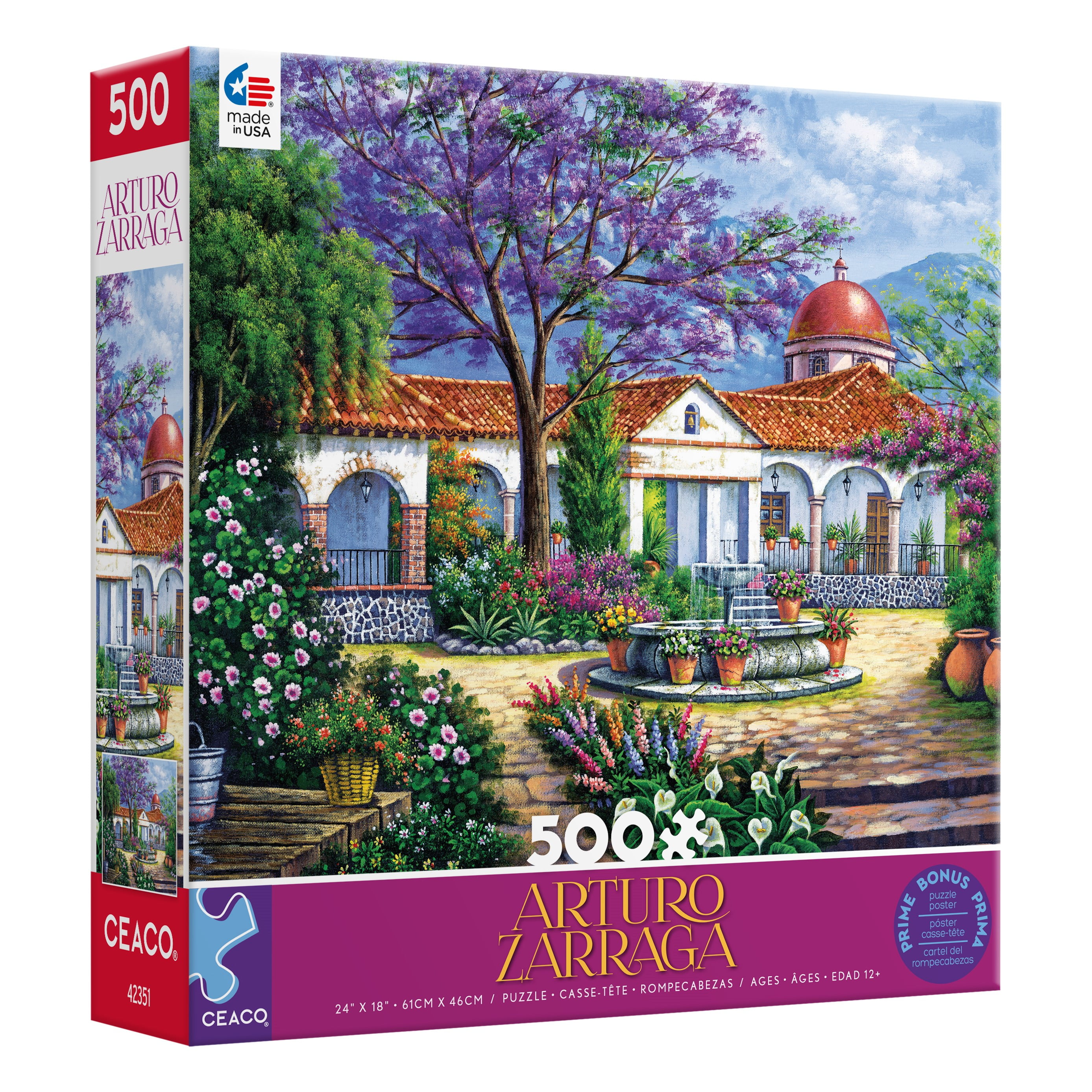 Ceaco - Arturo Zarraga - Hacienda with Patio - 500pc Piece Interlocking Jigsaw Puzzle