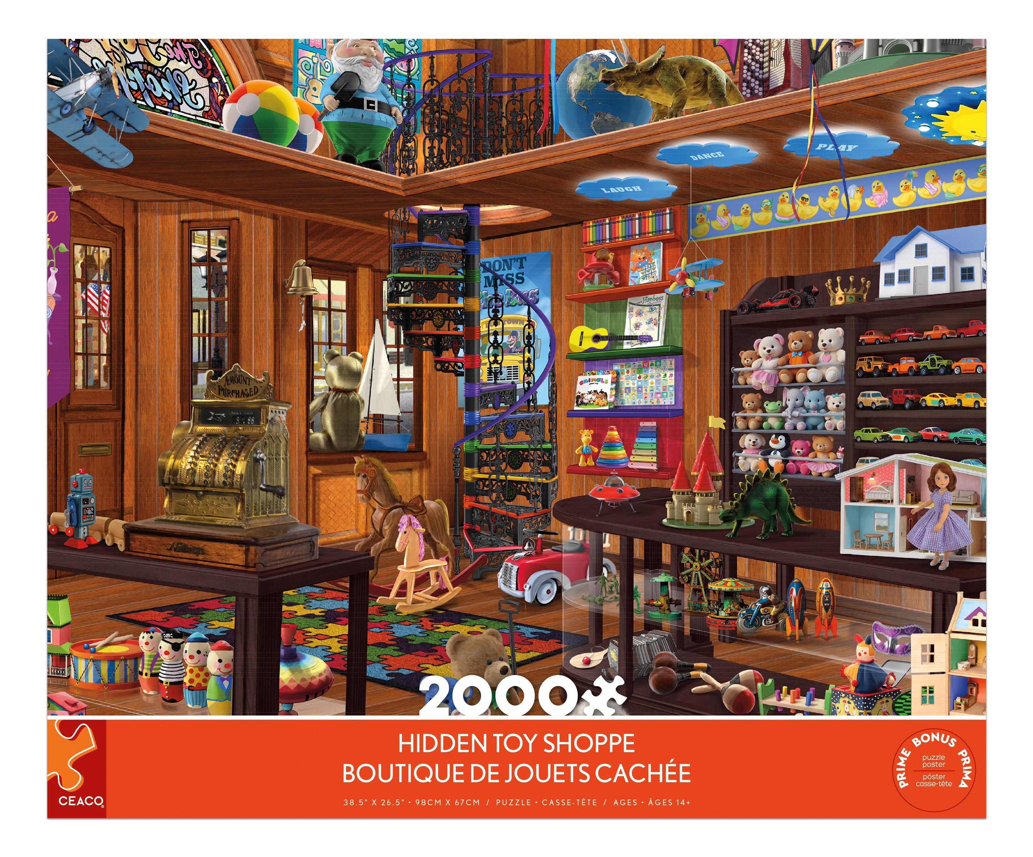 Ceaco Bigelow Hidden Toy Shoppe 2000-Piece Interlocking Jigsaw Puzzle for Adults Ages 14+