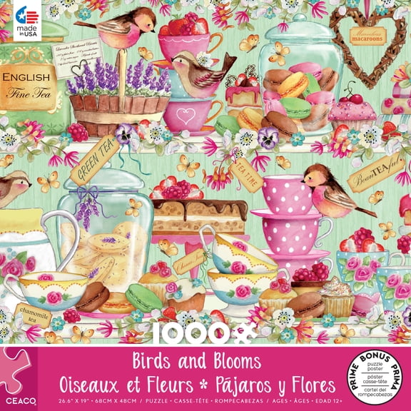 Ceaco - Birds and Bloom Tea and Tweets - 1000 Piece Jigsaw Puzzle