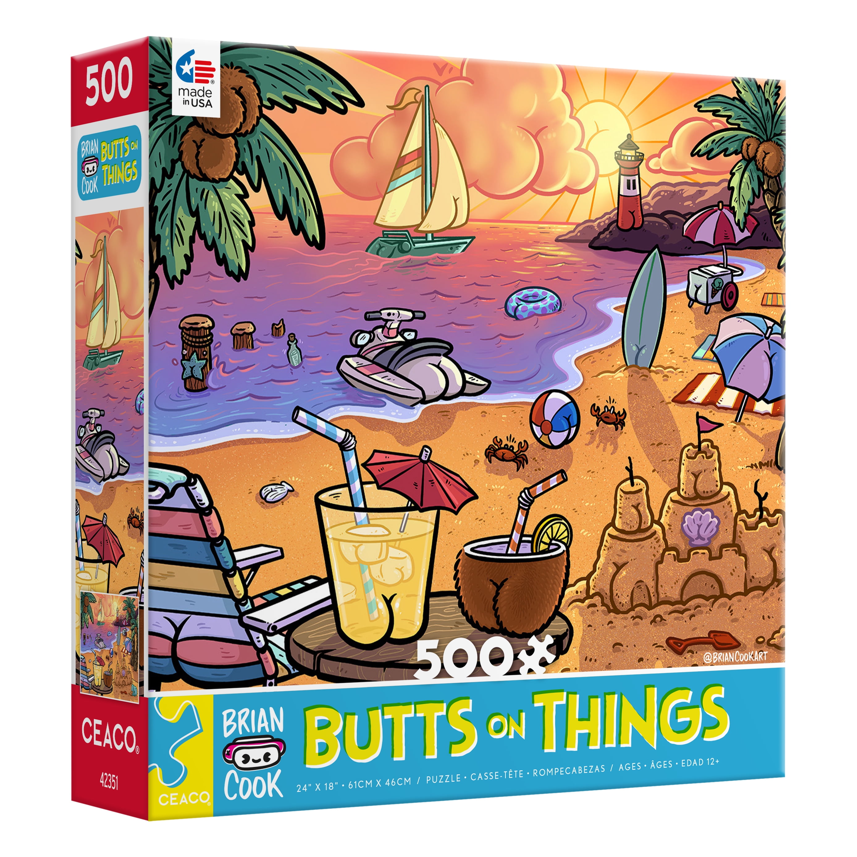 ジグソーパズル |Ceaco - Brian Cook - Butts on Things - 500ピース ジグソーパズル Found it: Christmas version of Butt in Things by Brian Cook (Ceaco