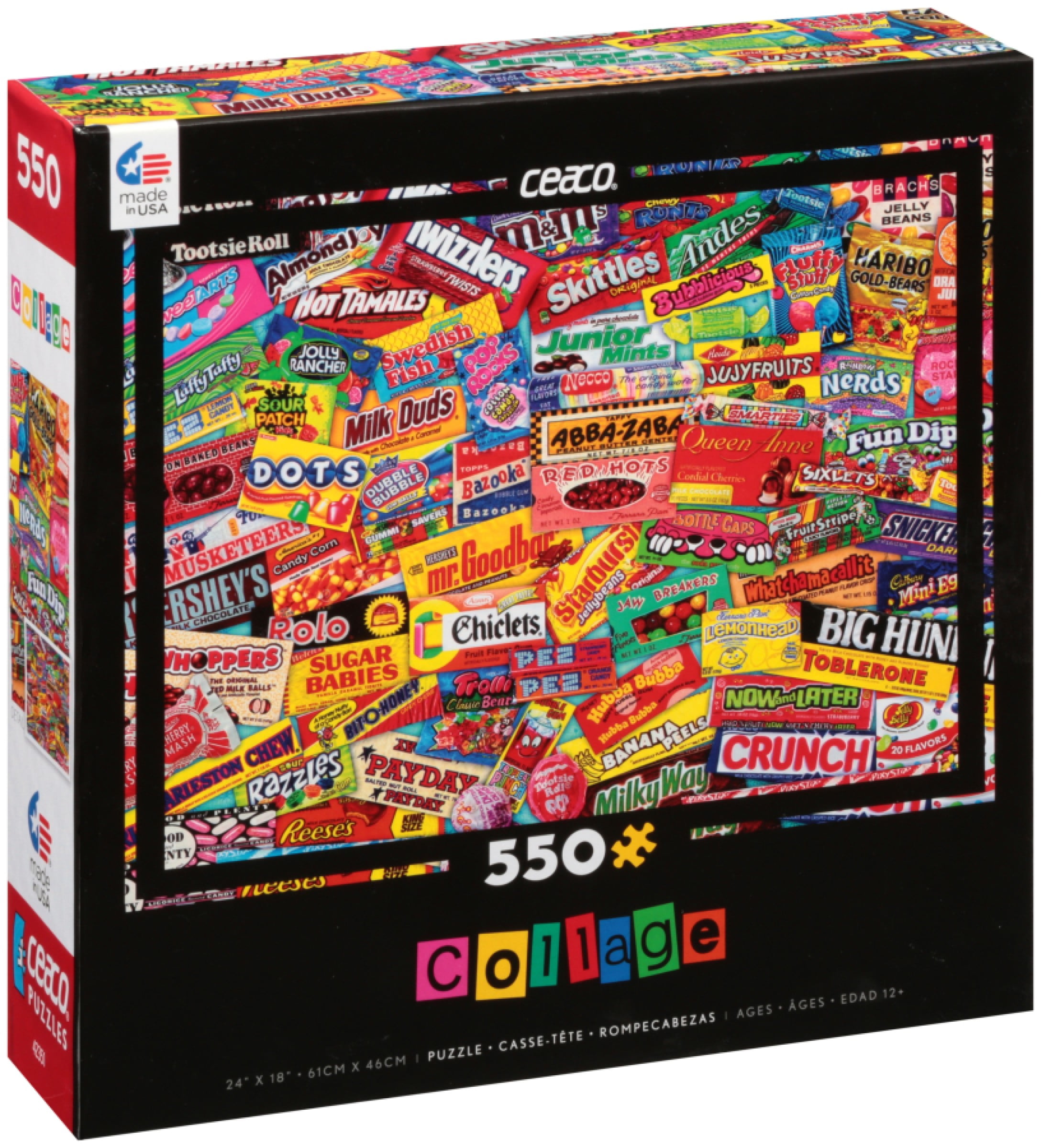 Ceaco Collage Puzzle 550 Pieces Candy Wrappers Logos for