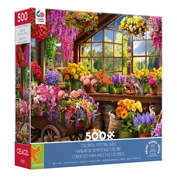 Ceaco Colorful Potting Shed (Jessica White) 500 Piece Interlocking Jigsaw Puzzle