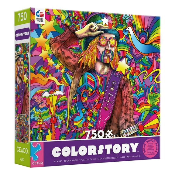 Ceaco - Colorstory - Howie Green - Psychedelic Patriot - 750 Piece Interlocking Jigsaw Puzzle