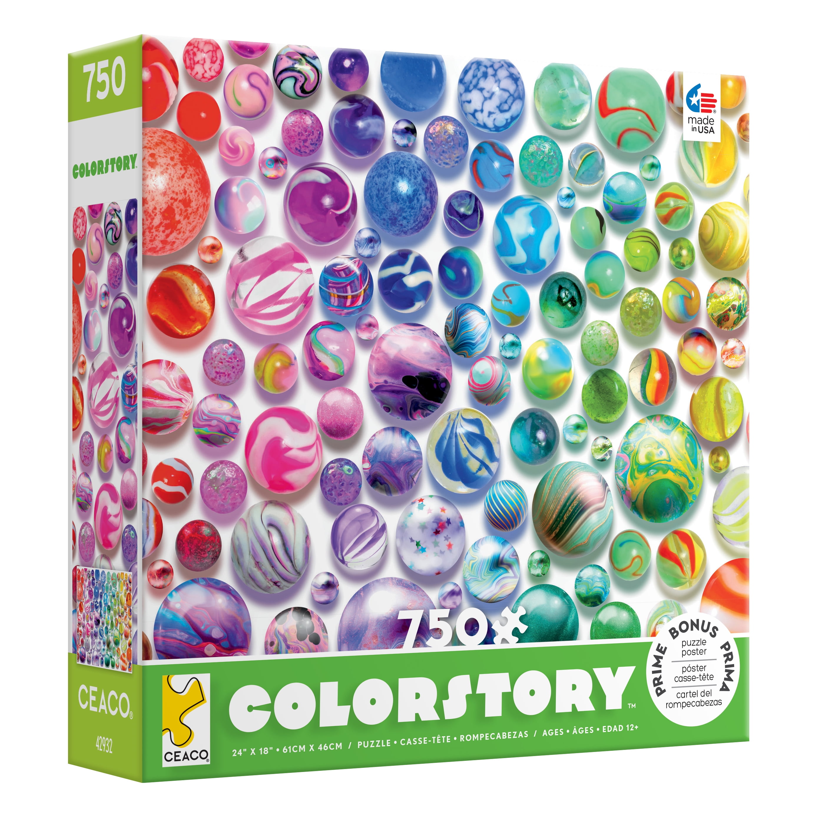 Ceaco Colorstory Rainbow Marbles 750 Piece Interlocking Jigsaw