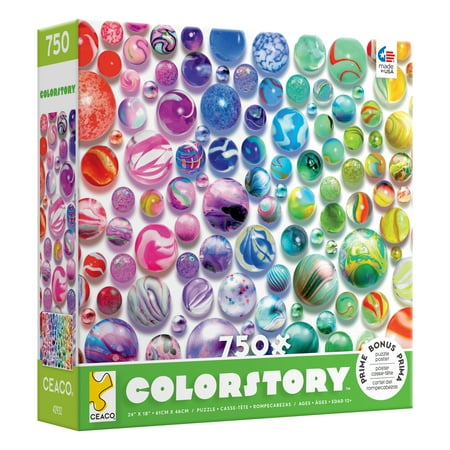 Ceaco - Colorstory - Rainbow Marbles - 750 Piece Interlocking Jigsaw Puzzle
