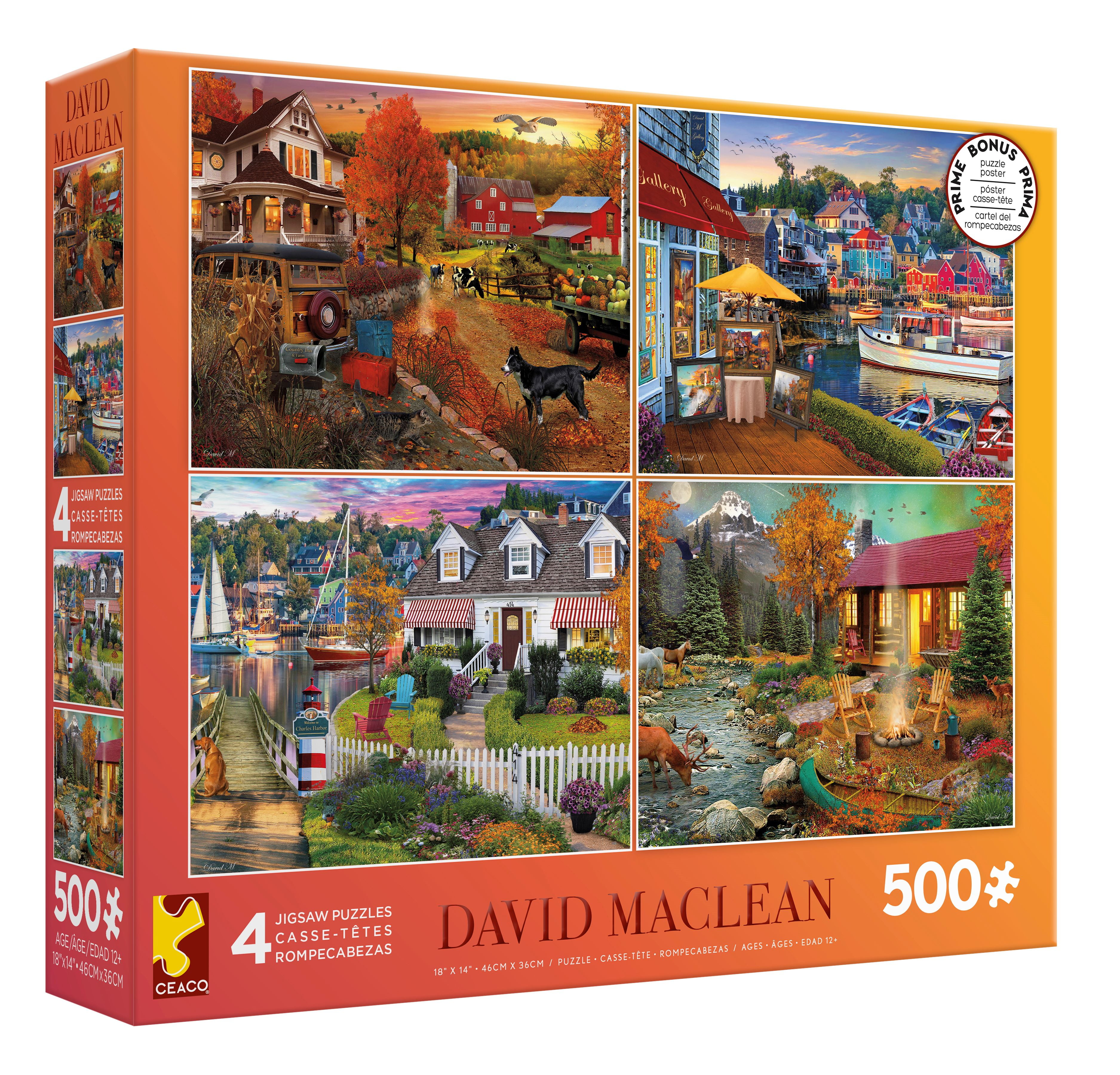 Ceaco 4 in 1 Multipack David MacLean Interlocking Jigsaw Puzzle