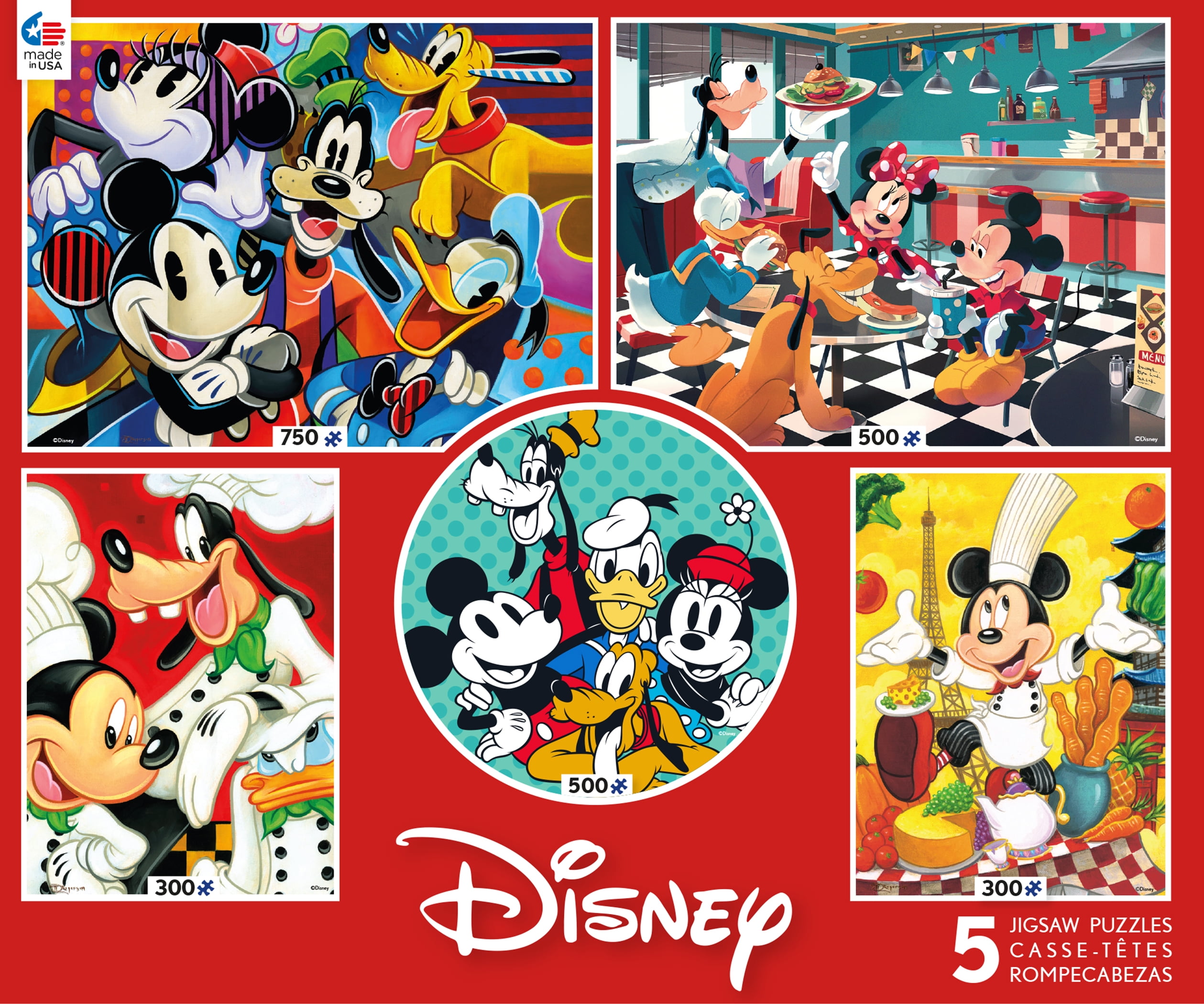 Ceaco - Disney - 5 in 1 Interlocking Jigsaw Puzzle - Walmart.com