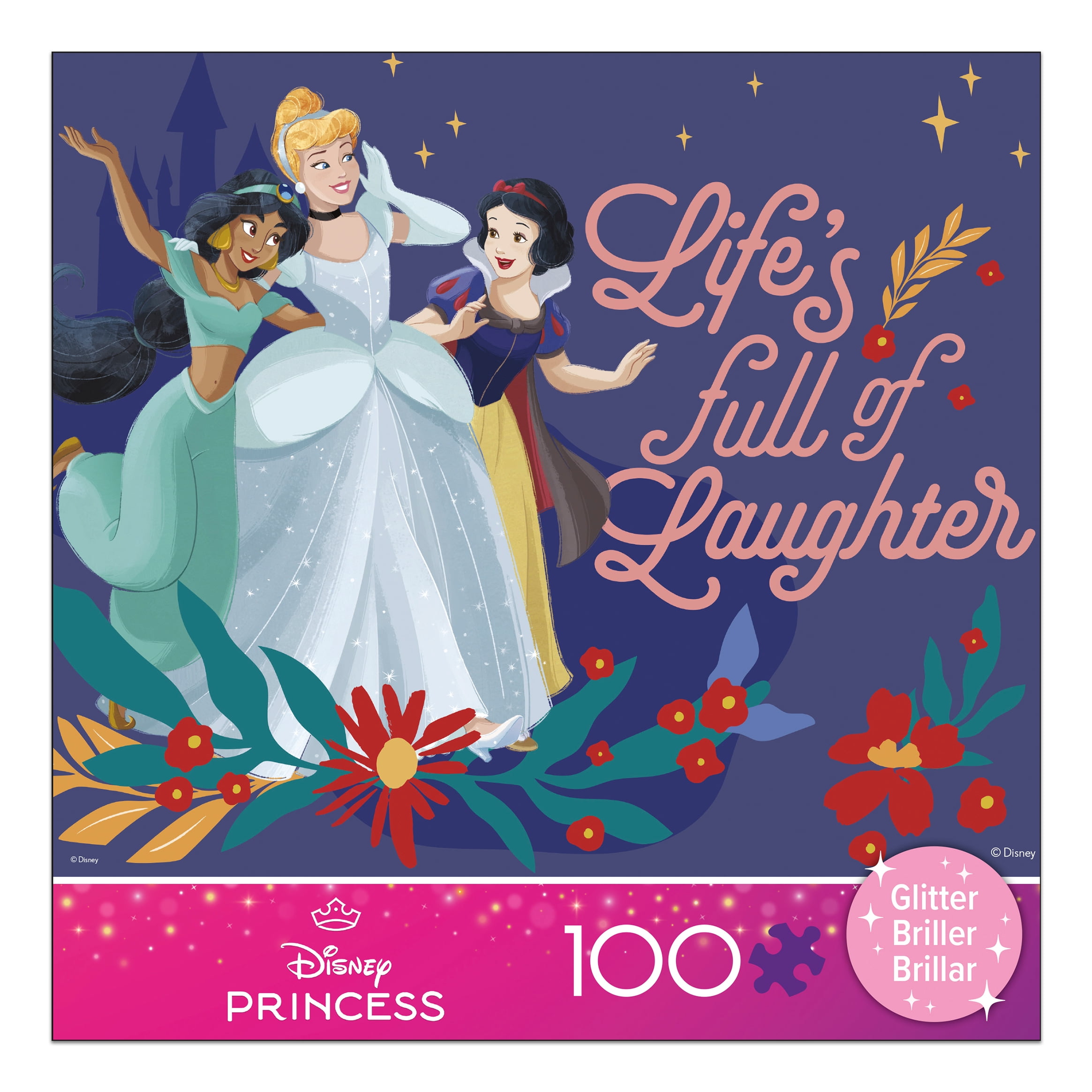 Ceaco Disney Life's Full of Laughter Glitter 100-Piece Interlocking Jigsaw Puzzle for Children Ages 6+